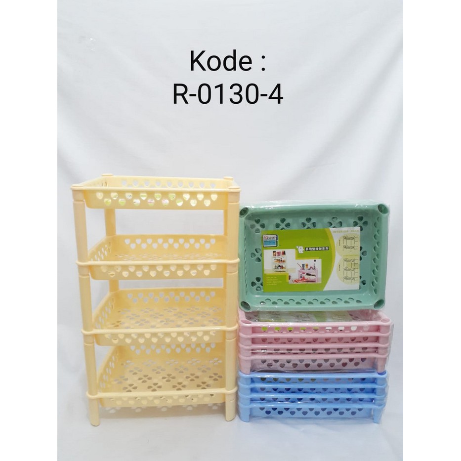 Rak plastik susun 4 yoshikawa R0130-4 / Keranjang susun serbaguna