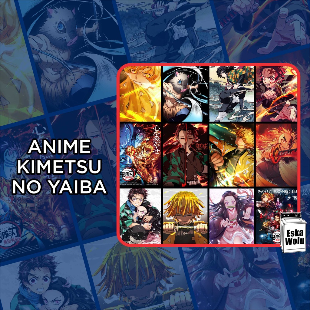 [PAKET POSTER DINDING ISI 10pcs] ANIME ATTACK ON TITAN, HAIKYU, TOKYO REVENGERS, KIMETSU NO YAIBA-KIMETSU NO YAIBA