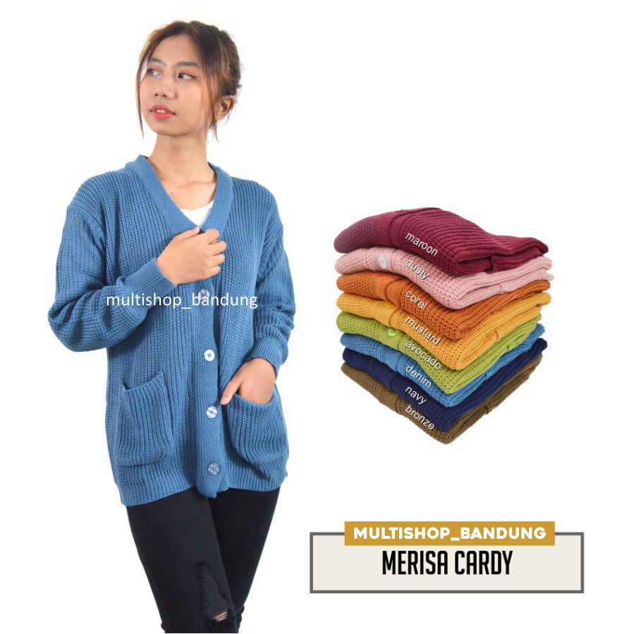 MERISSA CARDY PREMIUM KNIT / Cardigan Rajut XL / Merissa Outer Knit / Cardigan Sweater Wanita-3