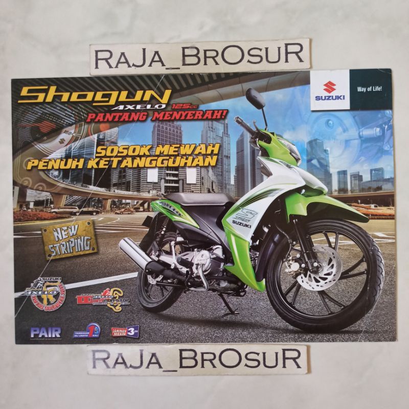 Poster brosur katalog flyer Suzuki Shogun Axelo 125cc 2014