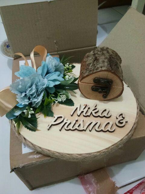 Ring Bearer Kayu - Kotak Cincin Rustic