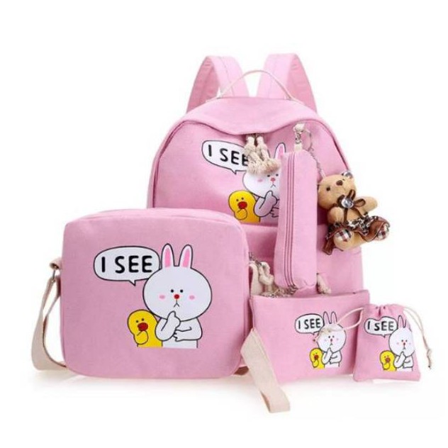 RANSEL 4IN1 ISEE / RANSEL MURAH / RANSEL ANAK/ RANSEL SEKOLAH / TAS PUNGGUNG MURAH / BACKPACK MURAH