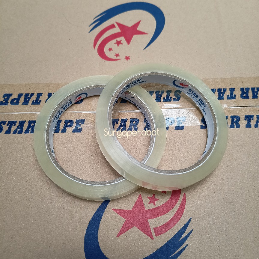 

Lakban Solasi 12mm Tape Isolasi 0.5inchi Selotip Bening 1/2 inch / 12 mm x 72 Yard Star