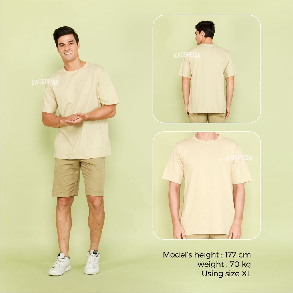 Kaos Polos Cotton Combed Lengan Pendek Premium 30s Pria Wanita Kaospedia Bandung-KHAKI