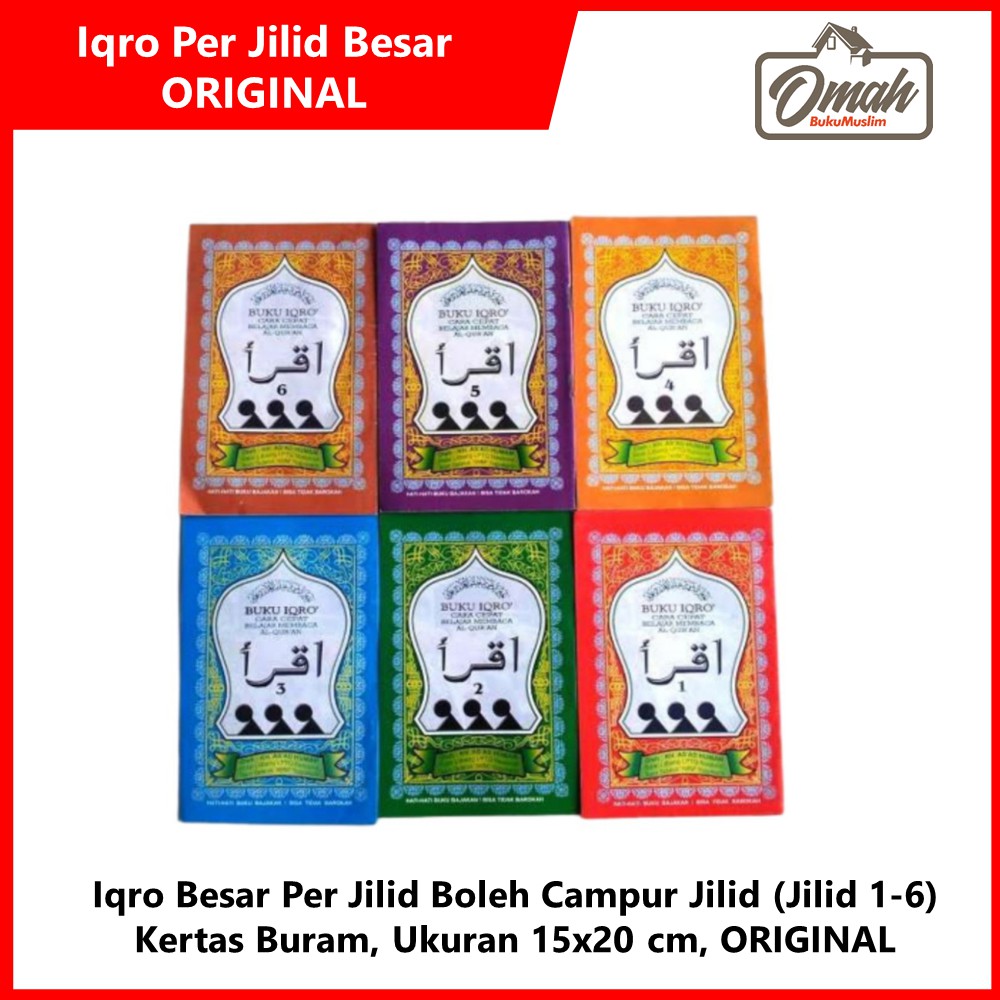 Jual Buku Iqro Besar Per Jilid Boleh Campur Jilid (Jilid 1-6) Kertas ...