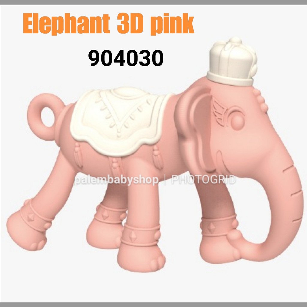 Ange 3D &amp; Bracelet Teether Elephant &amp; Giraffe 3m+ /gigitan bayi lembut