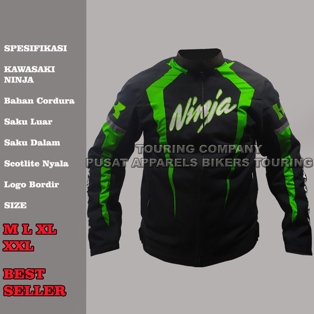 Jaket Motor Kawasaki Ninja  Jaket Touring Kawasaki Ninja  Jaket Bikers Motor Riding Balap