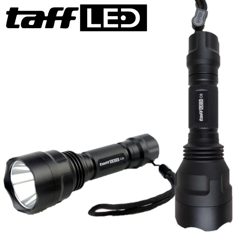 TaffLED Senter LED Flashlight Waterproof Cree Q5 3800 Lumens - C8 - Black