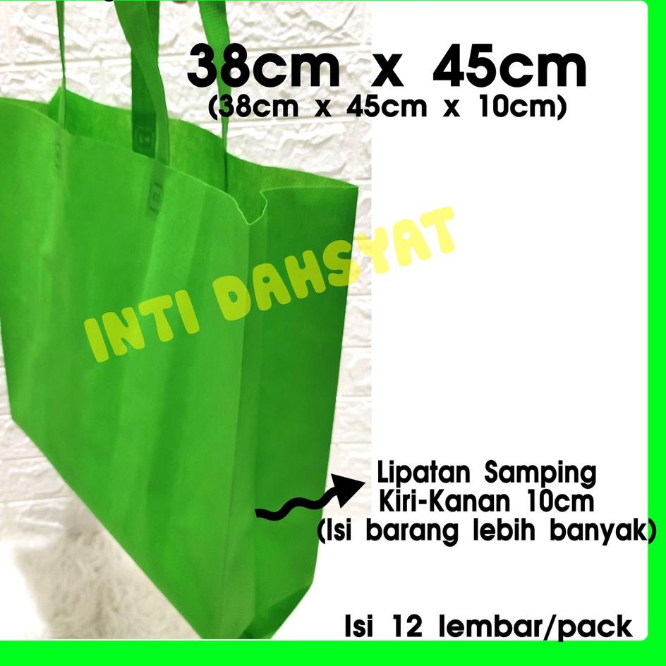 

7DM Tas Spunbond Goodie Bag Non Wooven Handle Lipat Samping 38x45+10 (isi 12lembar/Lusin) Tas Sembako Besar PALING MURAH❋ (Best)Bayar di tempat ☍