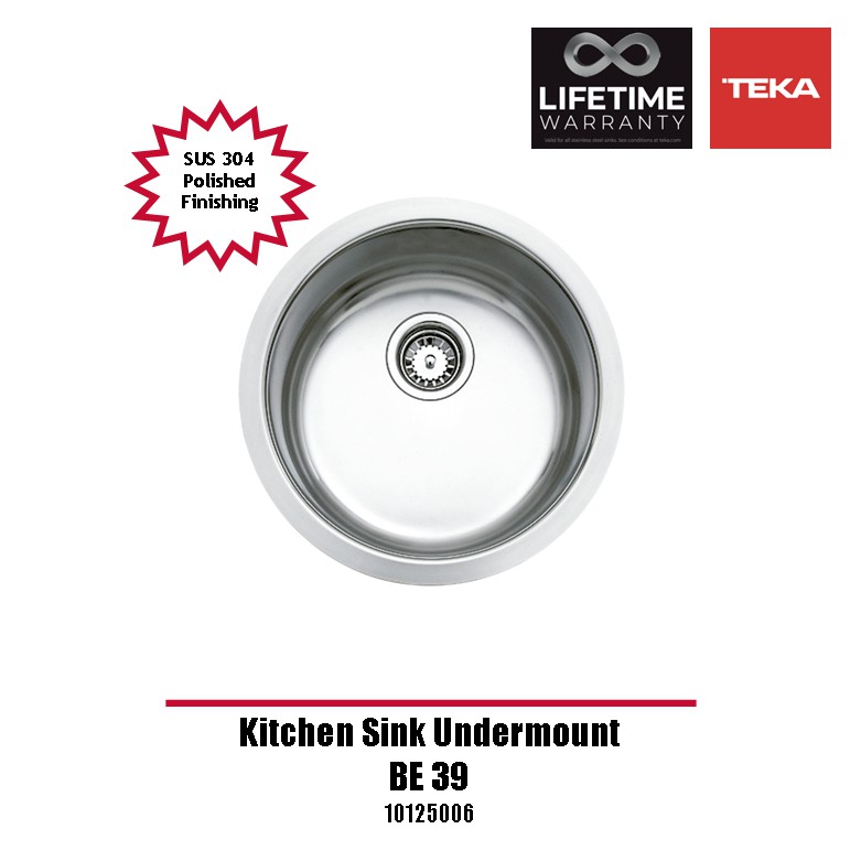 Teka Sink Undermount Undercounter BE 39 Bak Cuci Piring 1 Lubang
