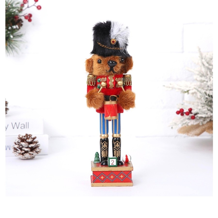 Pajangan Nutcracker Boneka Bear Bulu Lucu Kado Natal Nutcraker Murah