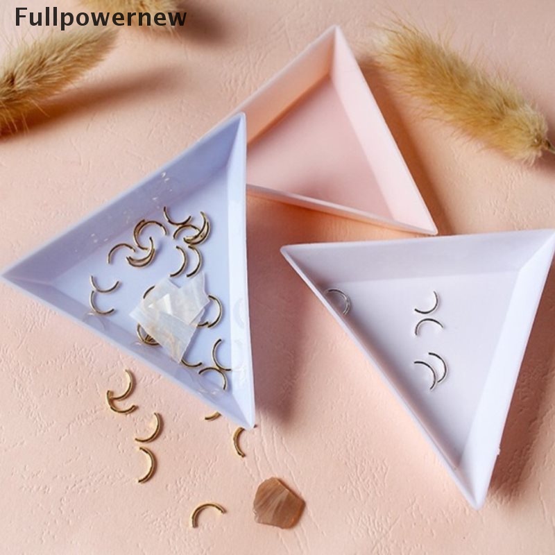 [FULL] 10Pcs Triangle Plate Tray Rhinestone Holder DIY Nail Art Decoration Dotting Tool