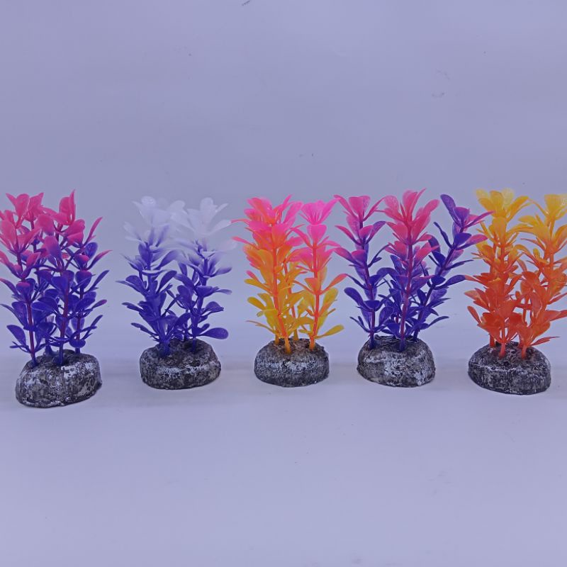 BUNGA PLASTIK HIASAN AQUARIUM MINI