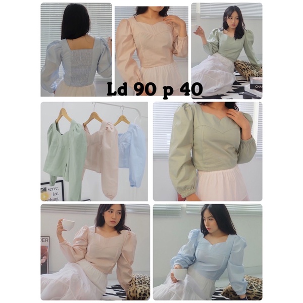 blouse abg Korea kekinian katun premium