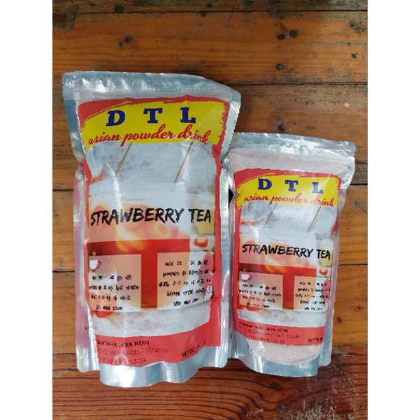 

BUBUK MINUMAN RASA STRAWBERRY TEA / POWDER DRINK MERK DTL