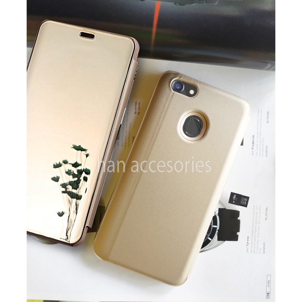 Clear View Standing Cover OPPO F7 Hight Quality Copy - Mirror Flip Case