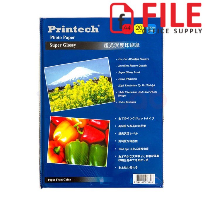 

Kertas Foto Printech / Photo Paper Super Glossy A4 210gsm