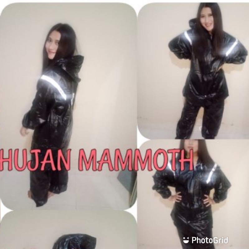 Jas Hujan Stelan PENGUIN Black Mammoth Tebal Jaket Celana Jumbo FERRARI Setelan Besar FERARI PINGUIN