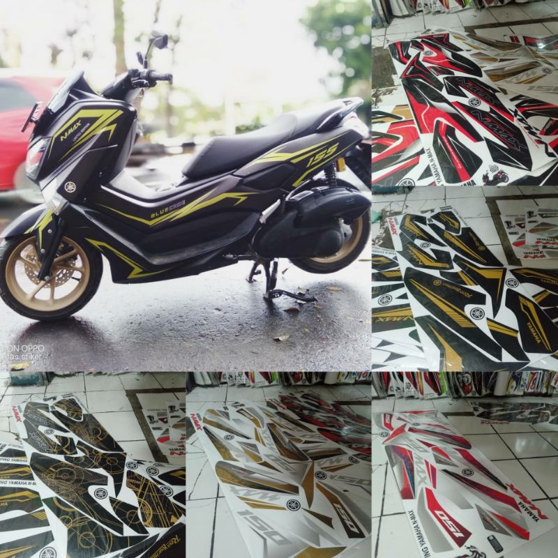 (Bisa COD) Striping NMAX lama stiker Yamaha nmax old sticker lis body nmax 150 gold hitam hijau