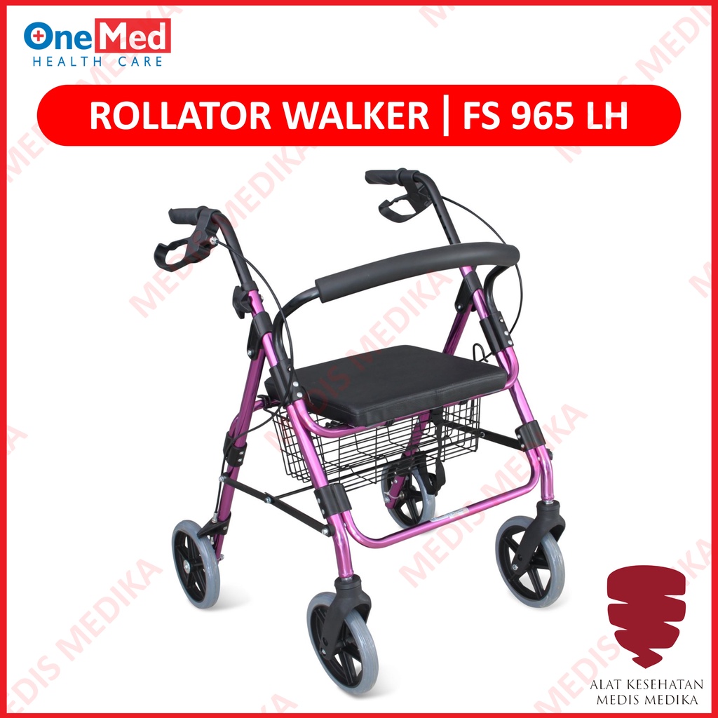 Rollator FS965LH Onemed Rolator Walker Roda Tongkat Bantu Jalan FS 965 LH