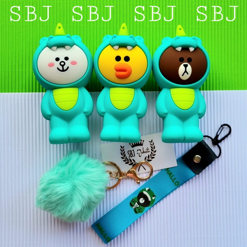 Gantungan kunci beruang bebek kelinci keychain dompet koin tali lanyard pom pom bear bunny duck