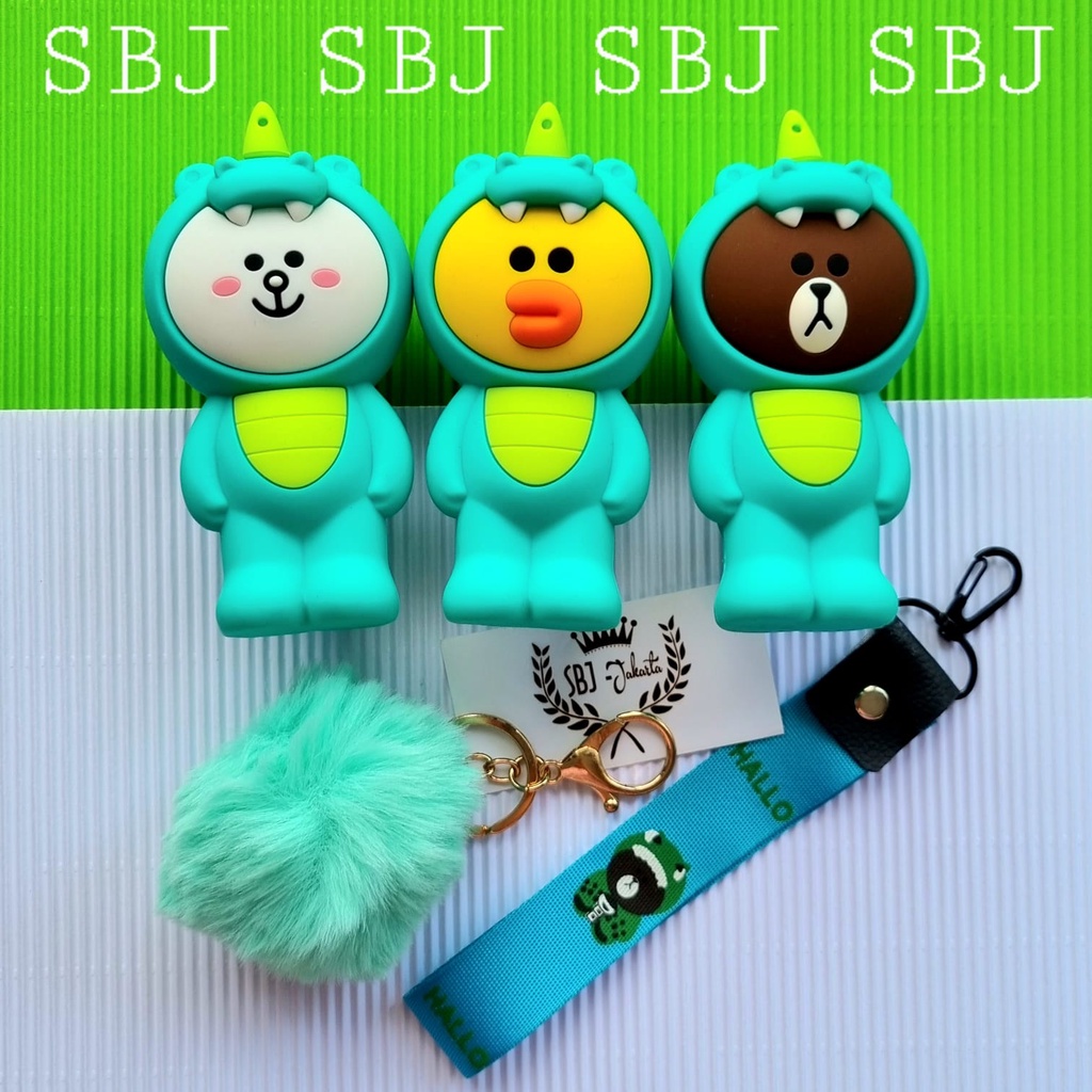 Gantungan kunci beruang bebek kelinci keychain dompet koin tali lanyard pom pom bear bunny duck