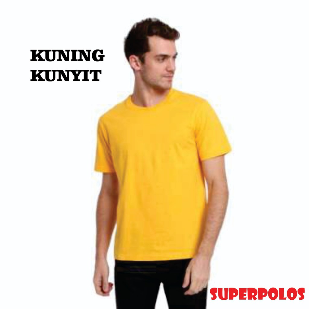 KUNING KUNYIT PENDEK KAOS POLOS COMBED 30s KATUN PRIA & WANITA - PLS