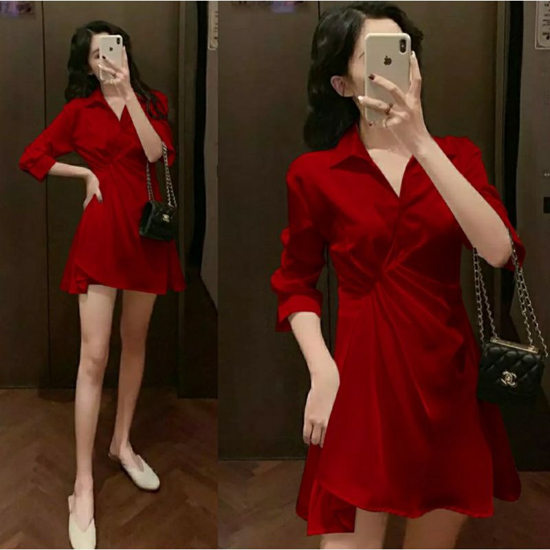 COD✔minidress wanita sandia fashion hn/pakaian wanita dress pendek import bangkok/mini dress mika li
