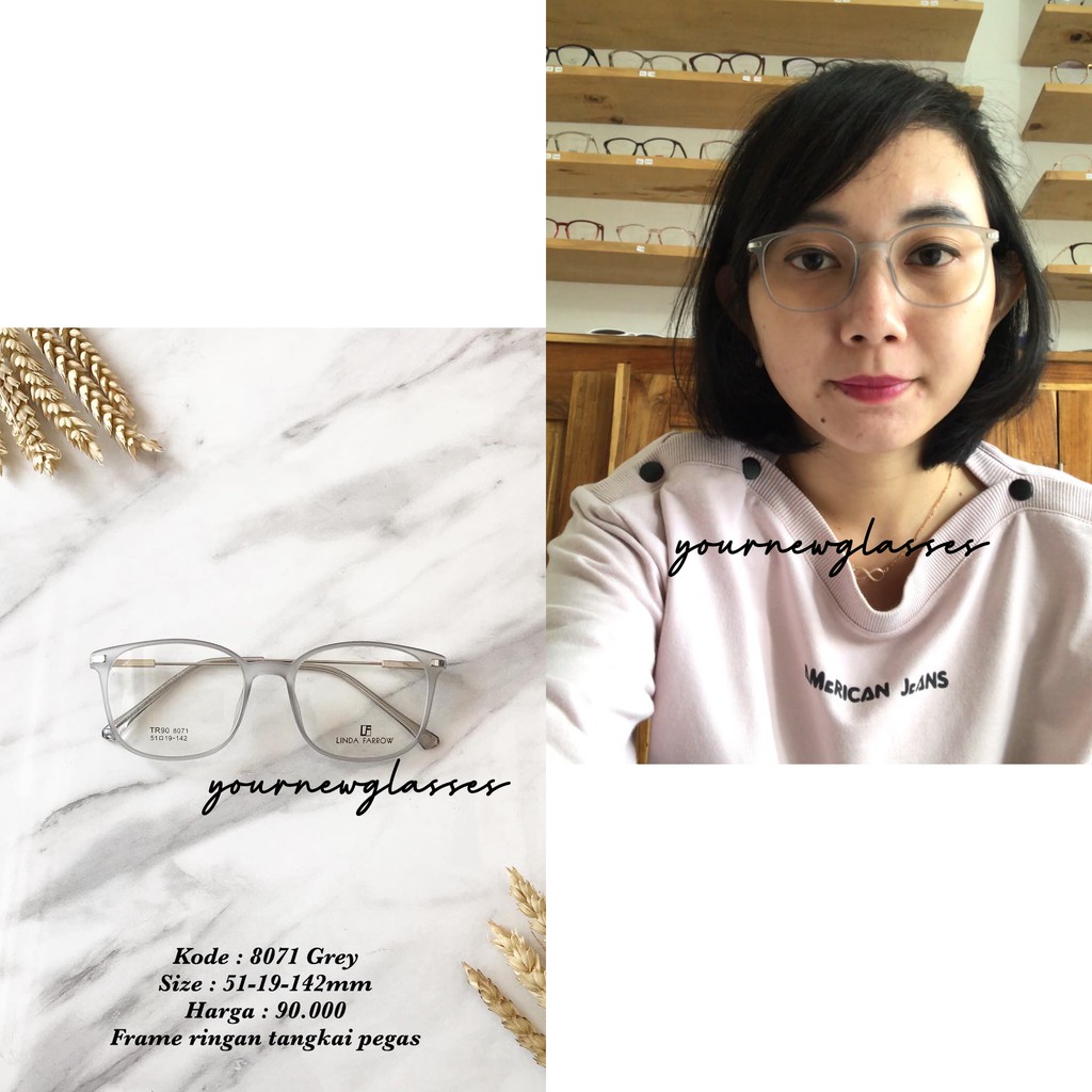 Frame kacamata ;ria wanita 8071 Tangkai Pegas lensa photcromic anti radiasi minus silinder Termurah