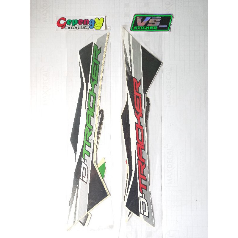 sticker striping list body motor standar Klx Dtracker hijau merah hitam murah