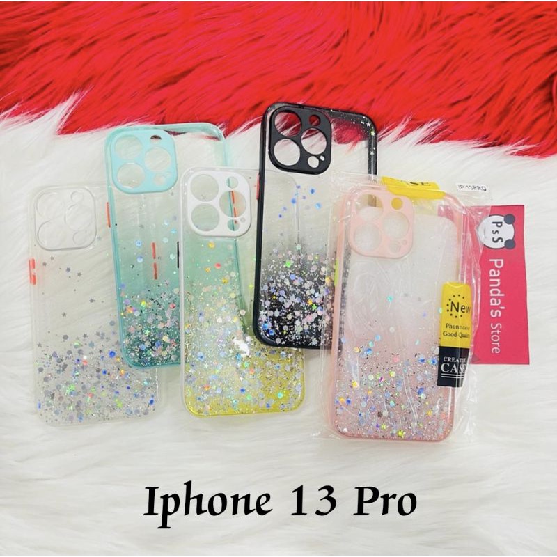 Glitter Case Iphone 13 Pro Funny Color Dengan Pelindung Kamera (PsS)