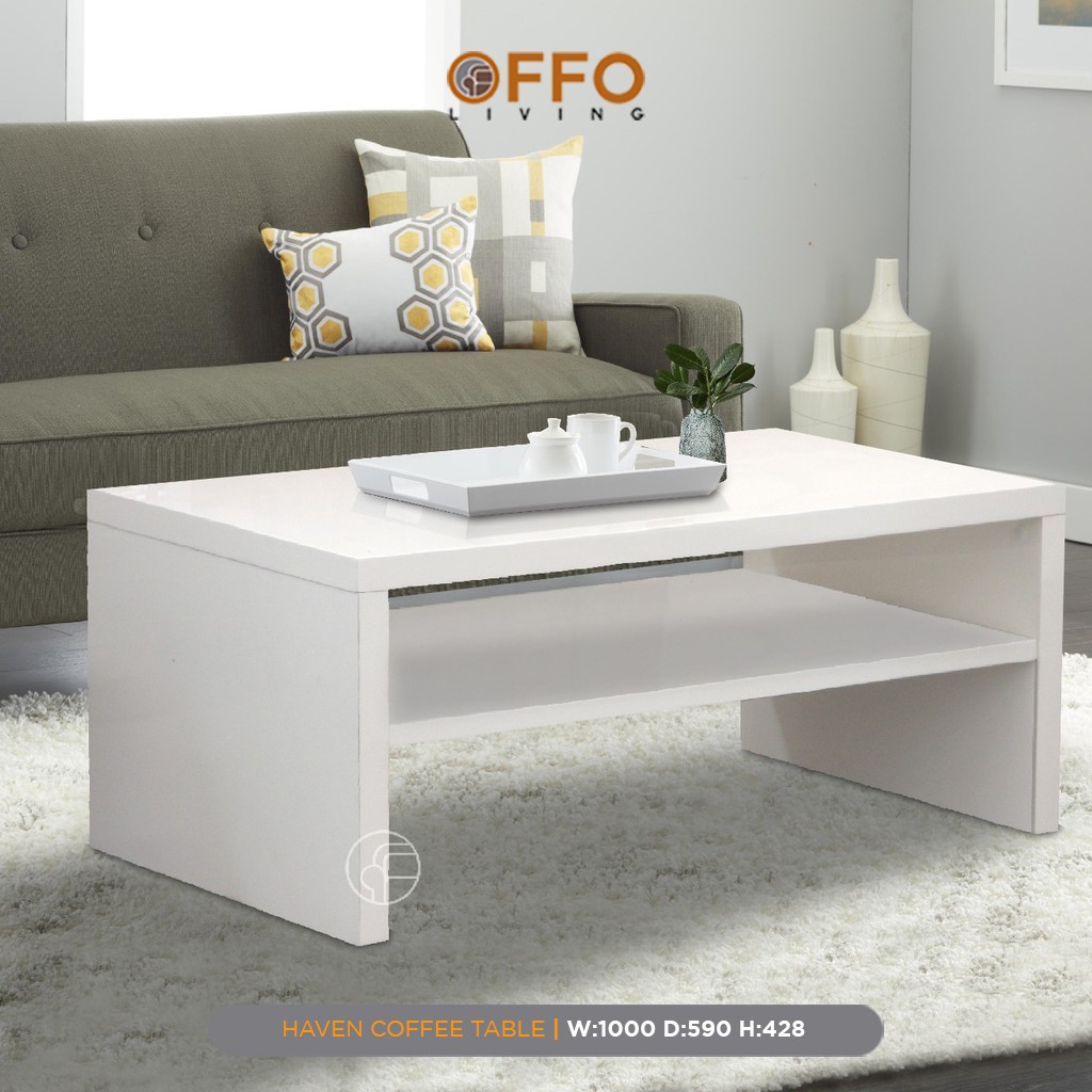 Offo Living Meja Tamu Haven Coffee Table Putih Glossy Finishing Cft Haven Wht Shopee Indonesia