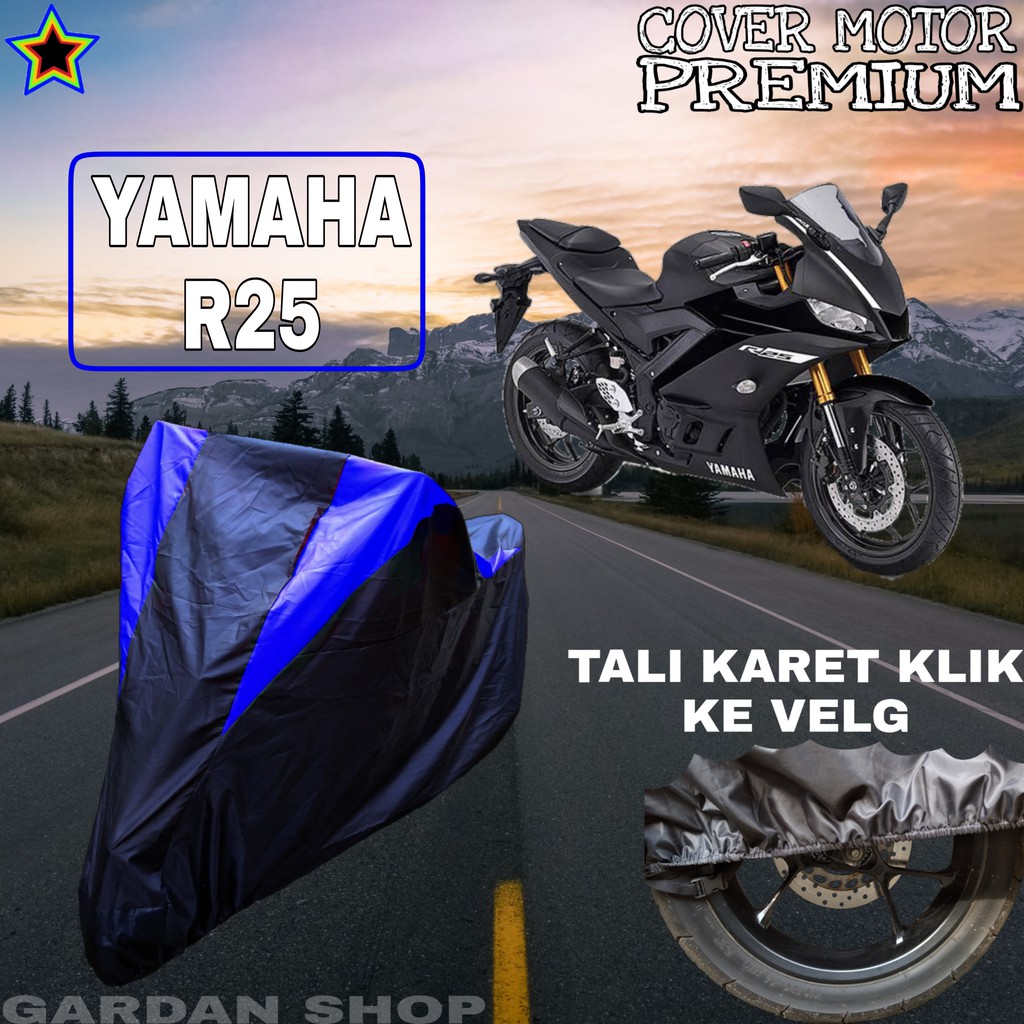 Sarung Motor YAMAHA R25 Hitam BIRU Body Cover Yamaha PREMIUM