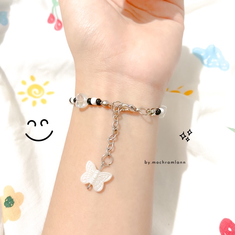 GELANG MANIK BEADS RING KOREA MODEL KUPU / GELANG KUPU AESTHETIC / GELANG MANIK MANIK KOREA