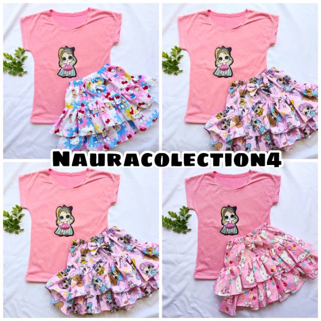 Set kaos dan rok usia 6 bulan- 2thn