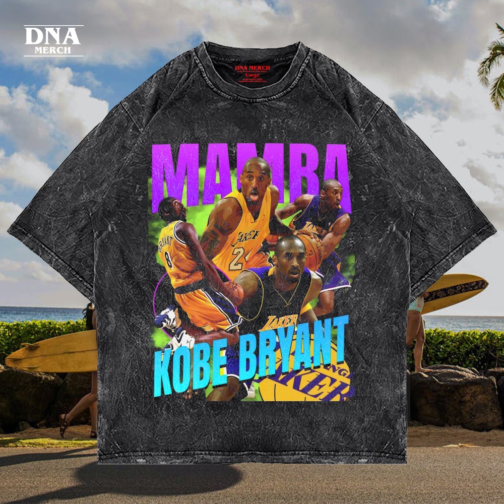 Kaos Kobe Bryant Black Mamaba Vintage Oversized Washed Tshirt