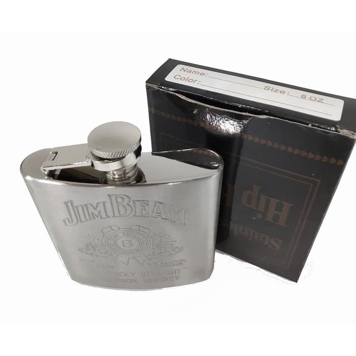 Jim Beam Botol Minum Wine Whiskey Hip Flask 6oz