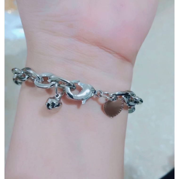 GELANG TANGAN TITANIUM RANTAI POLOS PERHIASAN WANITA DUA PILIHAN WARNA