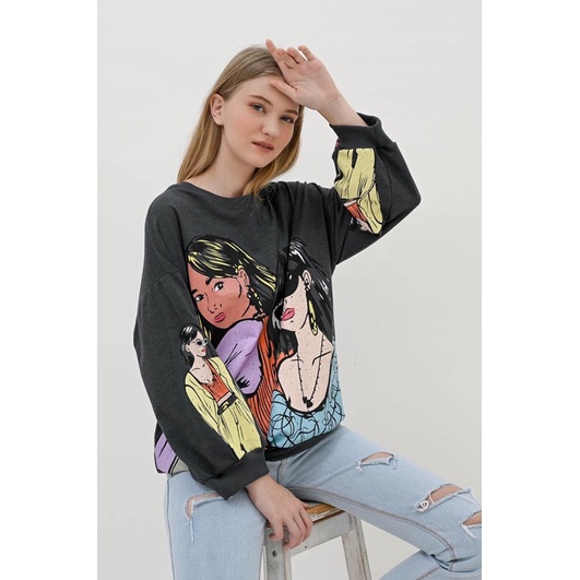 Girl grey - Zara Sweater grey murah sweater panjang sweater murah