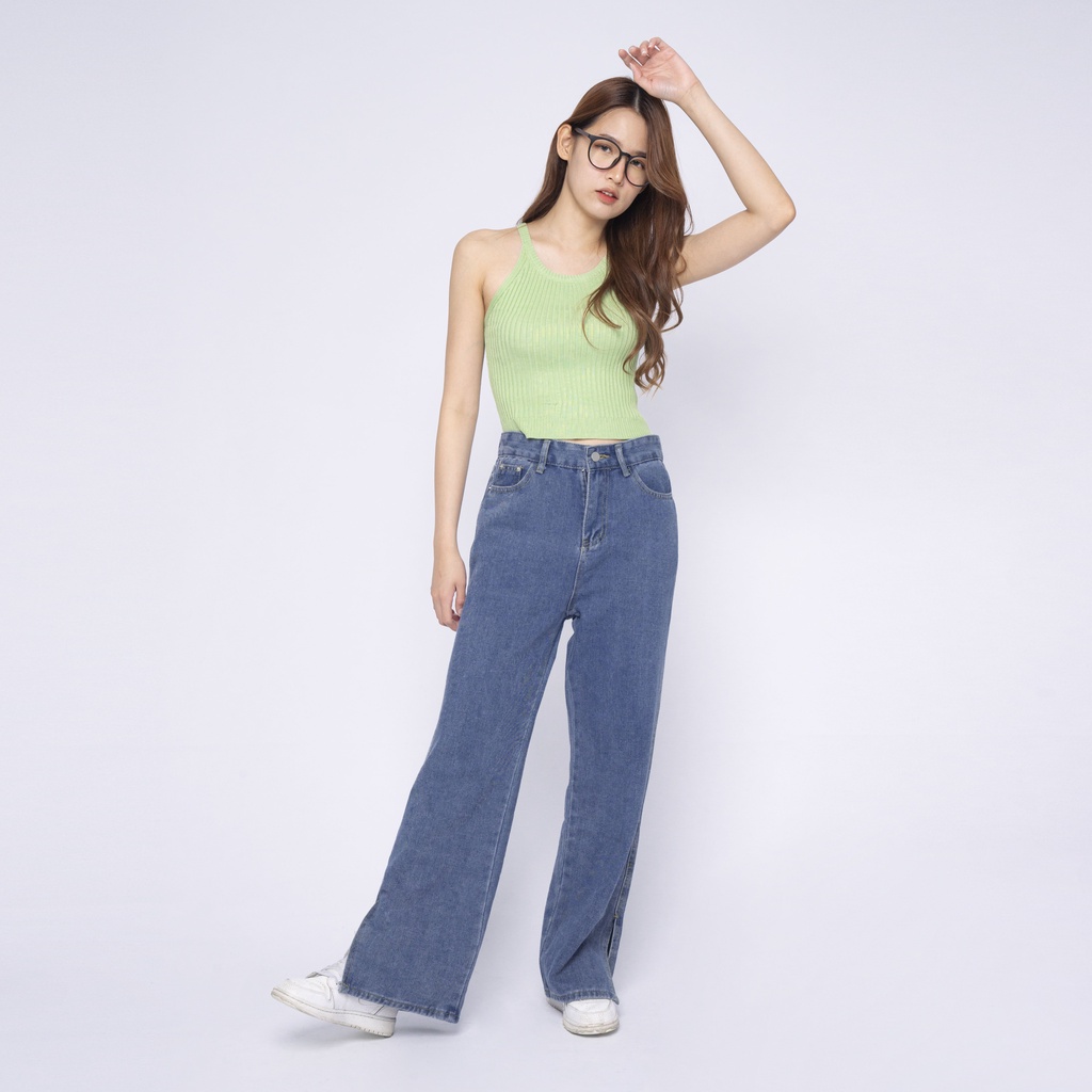 VIERLIN - Jeans 9151 - HW SLIT JEANS