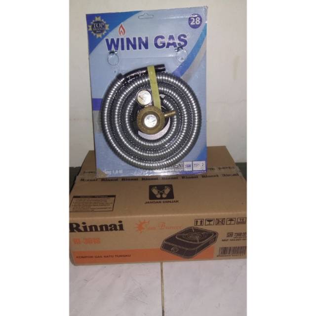 Paket Kompor RINNAI RI 301 S + paket regulator selang gas WINN GAS / paket regulator selang gas MIYAKO