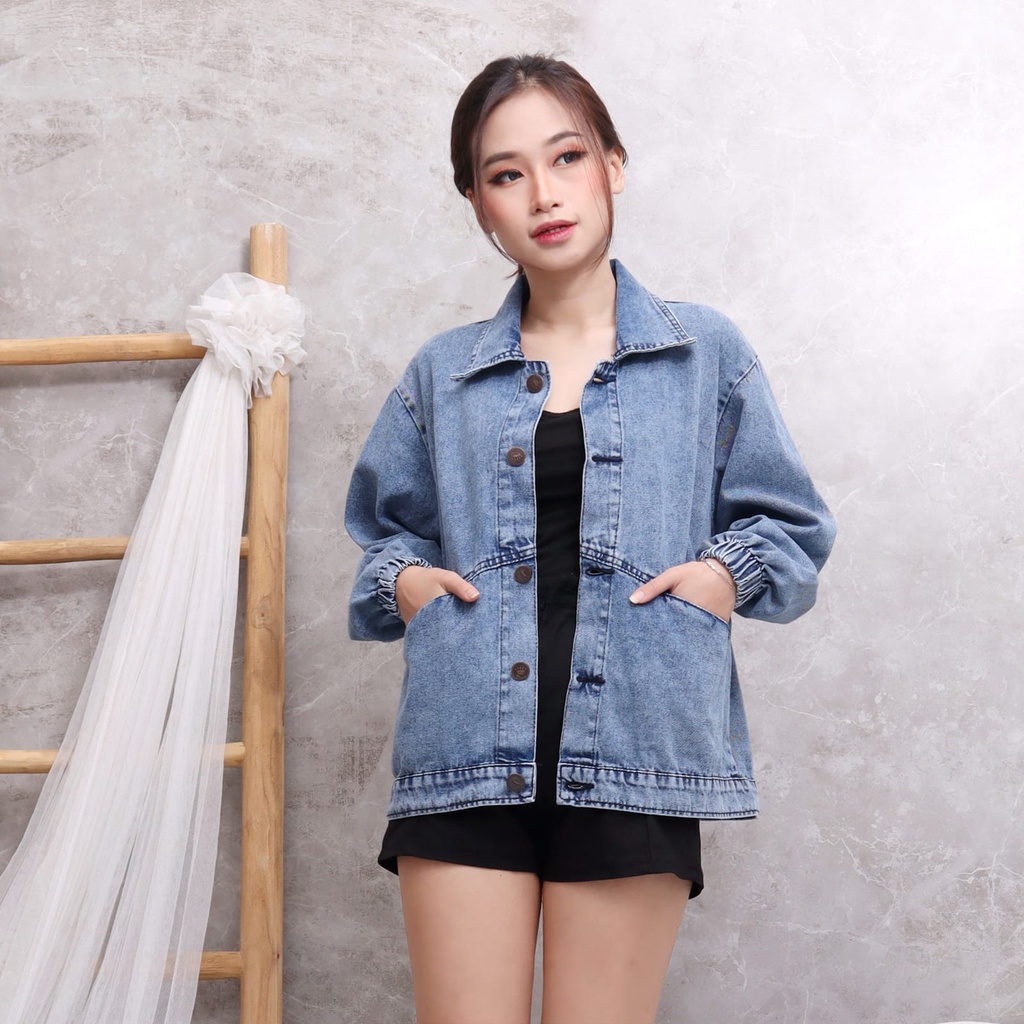 Casha - Zfs Ootd Wanita Jacket Dias / Naysila Oversize Jacket / Jaket Wanita / Jaket Jeans / Jaket D