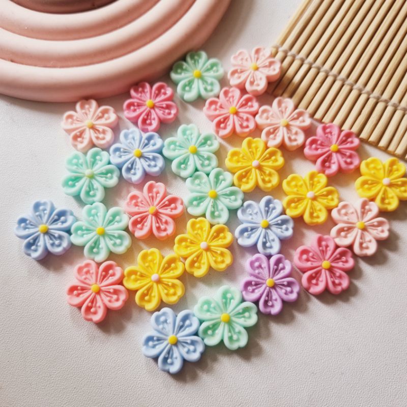 Clay Tempelan Resin Resin Clay Karakter Bunga Clay Inport Miniatur Clay Lucu Resin Clay Daisy