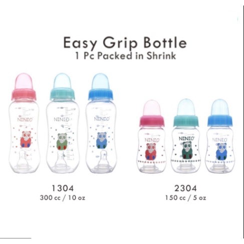 NInio Botol Dot Susu Bayi Easy Grip Bottle 150ml 2304 Dan 300ml 1304