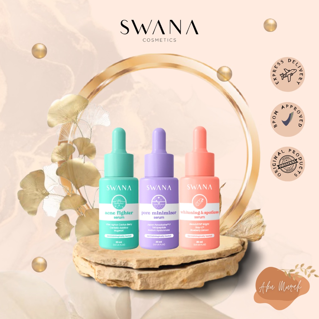 ✨ AKU MURAH ✨ SWANA Face Serum Series / Whitening Brightening Spotless / Acne Fighter / Pore Minimizer Peeling Beauty BPOM