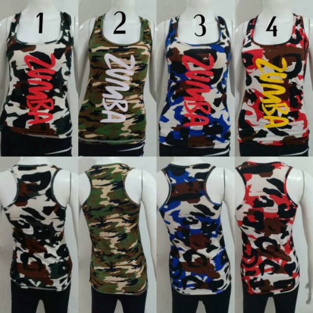 Atasan baju senam Zumba Army