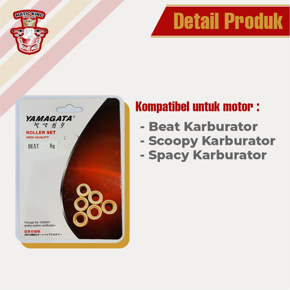 Roller beat scoopy spacy 110 karbu Yamagata Racing 7 gr sd 12 gr Jual satuan (1 pc)