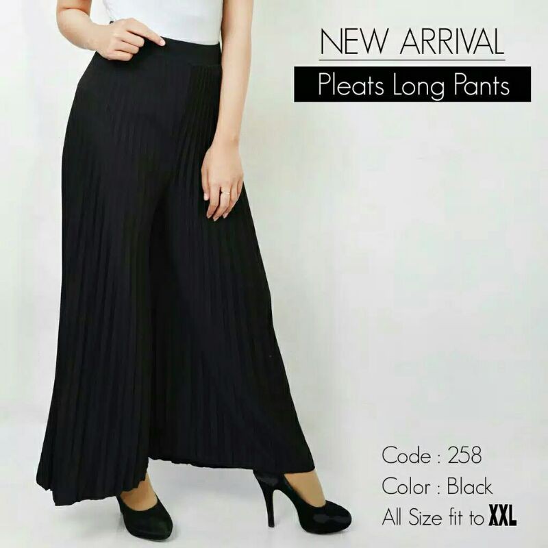 KULOT PLISKET MURAH CELANA/ROK PLISKET JUMBO 258XXL LONG PLEATS PANT PAKAIAN BAWAHAN WANITA DEWASA