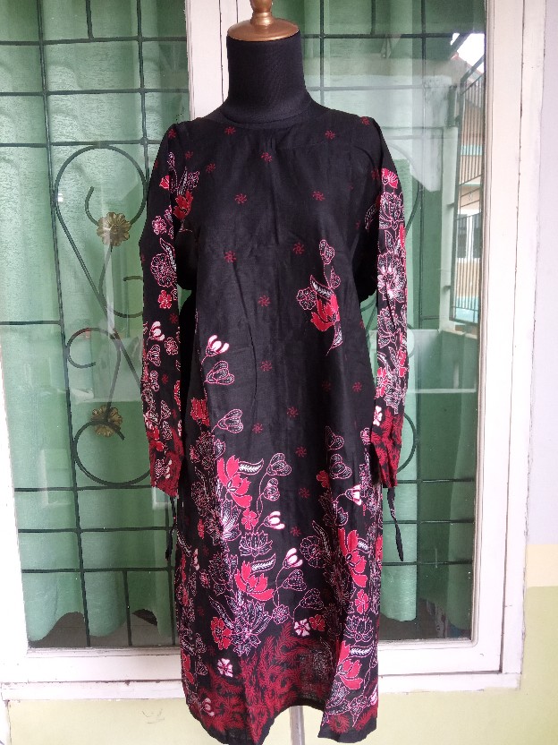 Promo 7.7 Couple Tunik Batik Motif Sakura Merah