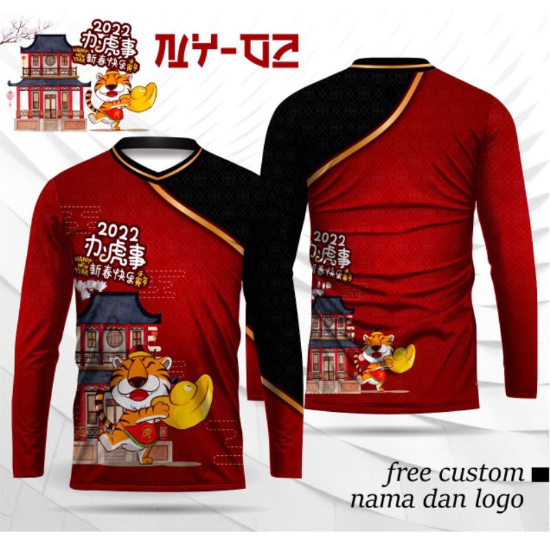 baju kaos jersey imlek 2022 imlek 2022 lengan panjang long sleeve
